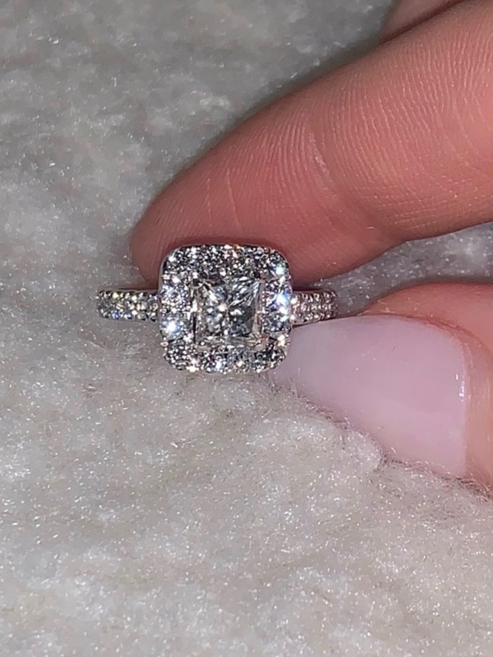Halo Diamond Ring in White - Classic Sparkle - Picture 4 of 9